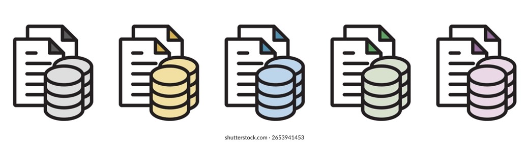 Icono de ilustración Material: Archivo de documento comercial