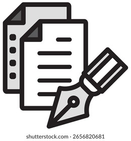Icono de ilustración Material: Archivo de documento comercial