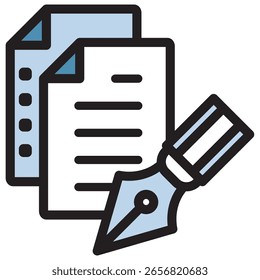Icono de ilustración Material: Archivo de documento comercial
