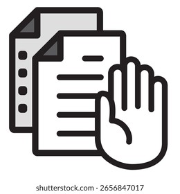 Icono de ilustración Material: Archivo de documento comercial
