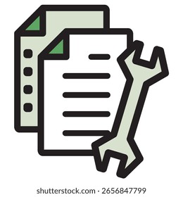 Icono de ilustración Material: Archivo de documento comercial
