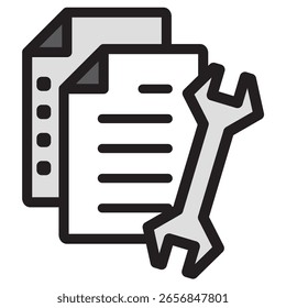Icono de ilustración Material: Archivo de documento comercial