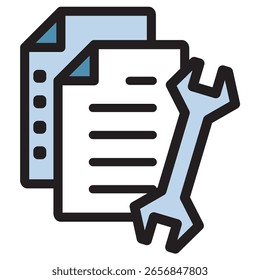 Icono de ilustración Material: Archivo de documento comercial