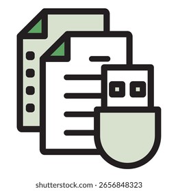 Icono de ilustración Material: Archivo de documento comercial