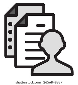 Icono de ilustración Material: Archivo de documento comercial