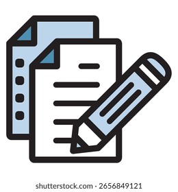 Icono de ilustración Material: Archivo de documento comercial