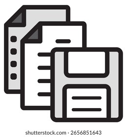 Icono de ilustración Material: Archivo de documento comercial