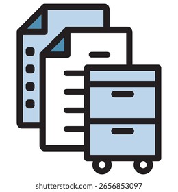 Icono de ilustración Material: Archivo de documento comercial