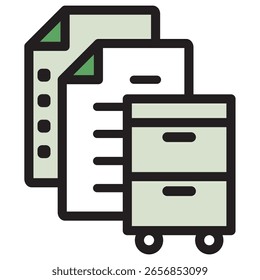 Ícone de Ilustração Material: Arquivo de Documento Comercial