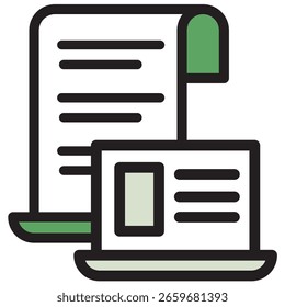 Icono de ilustración Material: Archivo de documento comercial