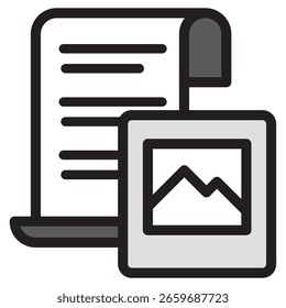 Icono de ilustración Material: Archivo de documento comercial