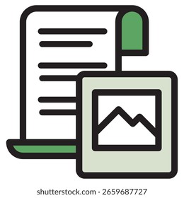 Icono de ilustración Material: Archivo de documento comercial