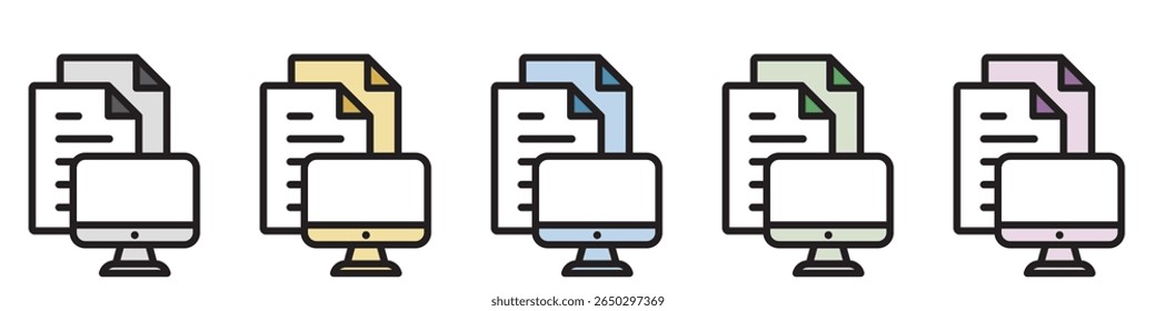 Icono de ilustración Material: Archivo de documento