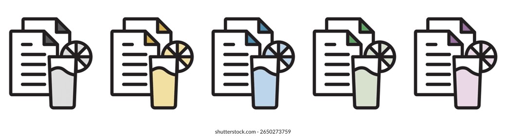 Illustrationssymbolmaterial: Lebensmitteldokumentdatei