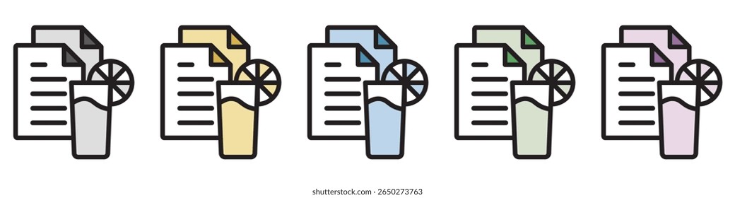 Icono de ilustración Material: Archivo de documento de alimentos