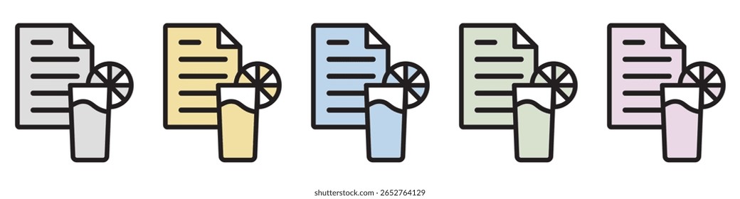 Icono de ilustración Material: Archivo de documento de alimentos