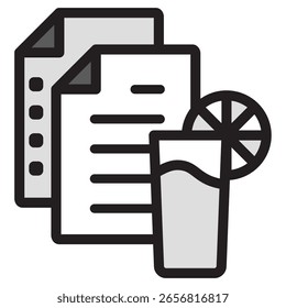 Illustration Icon Material : Food Document File