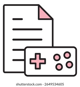 Material do Ícone de Ilustração: Arquivo de Documento do Jogo