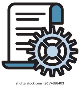 Ícone de Ilustração Material : Engrenar Arquivo de Documento