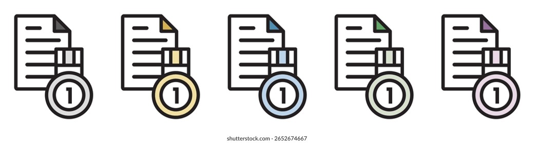 Ícone de Ilustração Material: Arquivo de Documento de Medalha