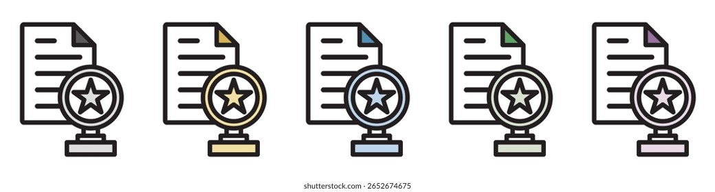 Illustration Icon Material : Medal Document File