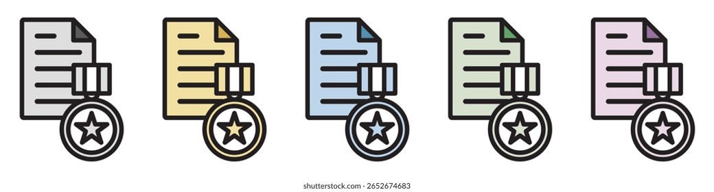 Illustration Icon Material : Medal Document File