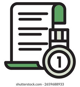 Illustration Icon Material : Medal Document File