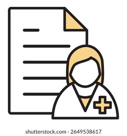 Illustration Icon Material : Medical Care Document File