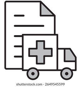 Illustration Icon Material : Medical Care Document File