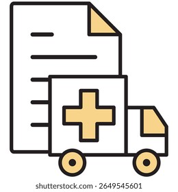 Illustration Icon Material : Medical Care Document File