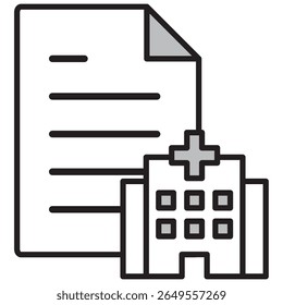 Illustration Icon Material : Medical Care Document File