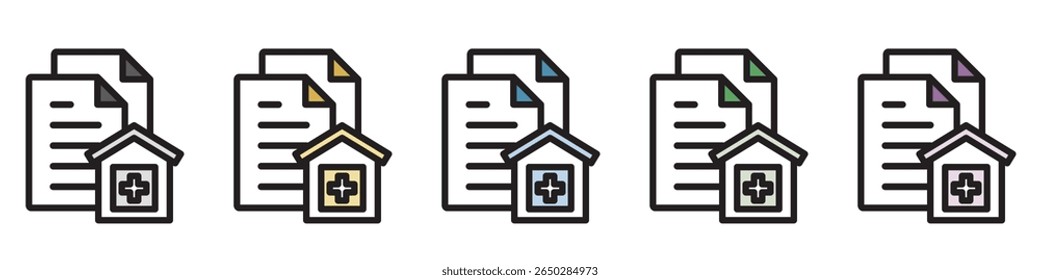 Illustration Icon Material : Medical Care Document File