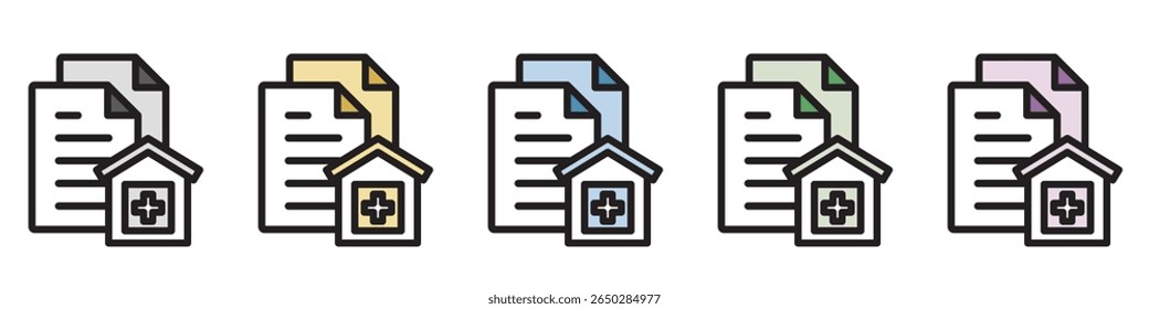 Illustration Icon Material : Medical Care Document File