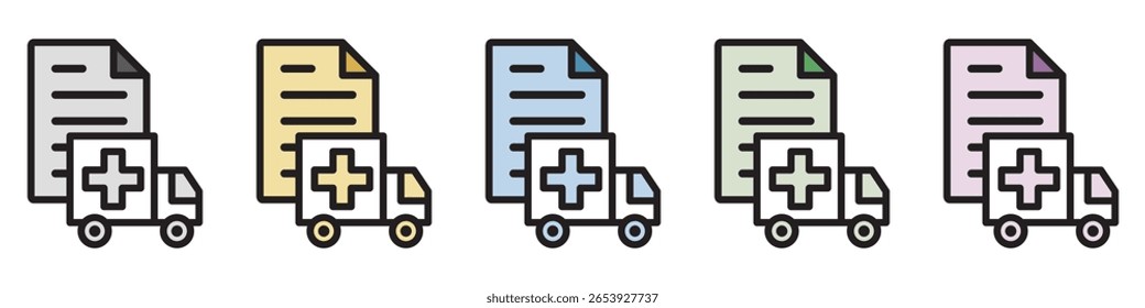 Illustration Icon Material : Medical Care Document File