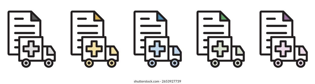 Illustration Icon Material : Medical Care Document File