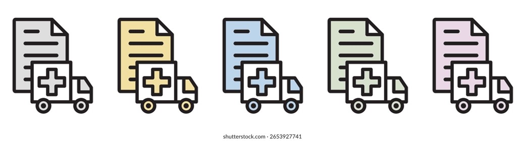 Illustration Icon Material : Medical Care Document File