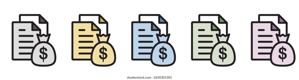 Illustration Icon Material : Money Document File