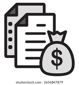 Illustration Icon Material : Money Document File