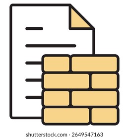 Illustration Icon Material : Wall Document File