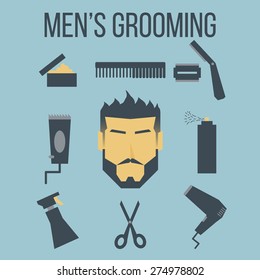 Illustration of icon men's grooming graphic design