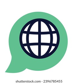 illustration of a icon message global