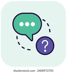 illustration of a icon messages ask 
