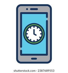 ilustración de un icono reloj móvil