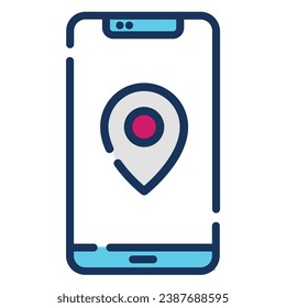 illustration of a icon mobile map