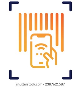 ilustración de un código de barras de exploración móvil de icono