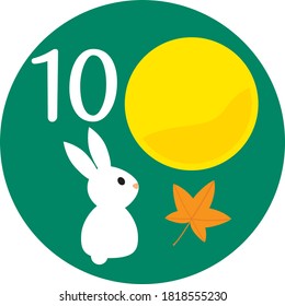 An illustration icon of moon viewing on October for a calendar.