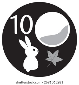 An illustration icon of moon viewing on October for a calendar.