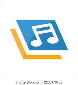 Illustration icon for music document stack, music lyrics document stack.