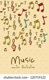 Illustration of an icon of music, instruments, vector illustration