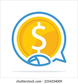 Illustration icon on the concept of online media supporting financial business services in dollars.
